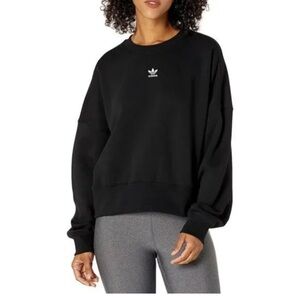 adidas Black Trefoil Oversized Crew Sweatshirt